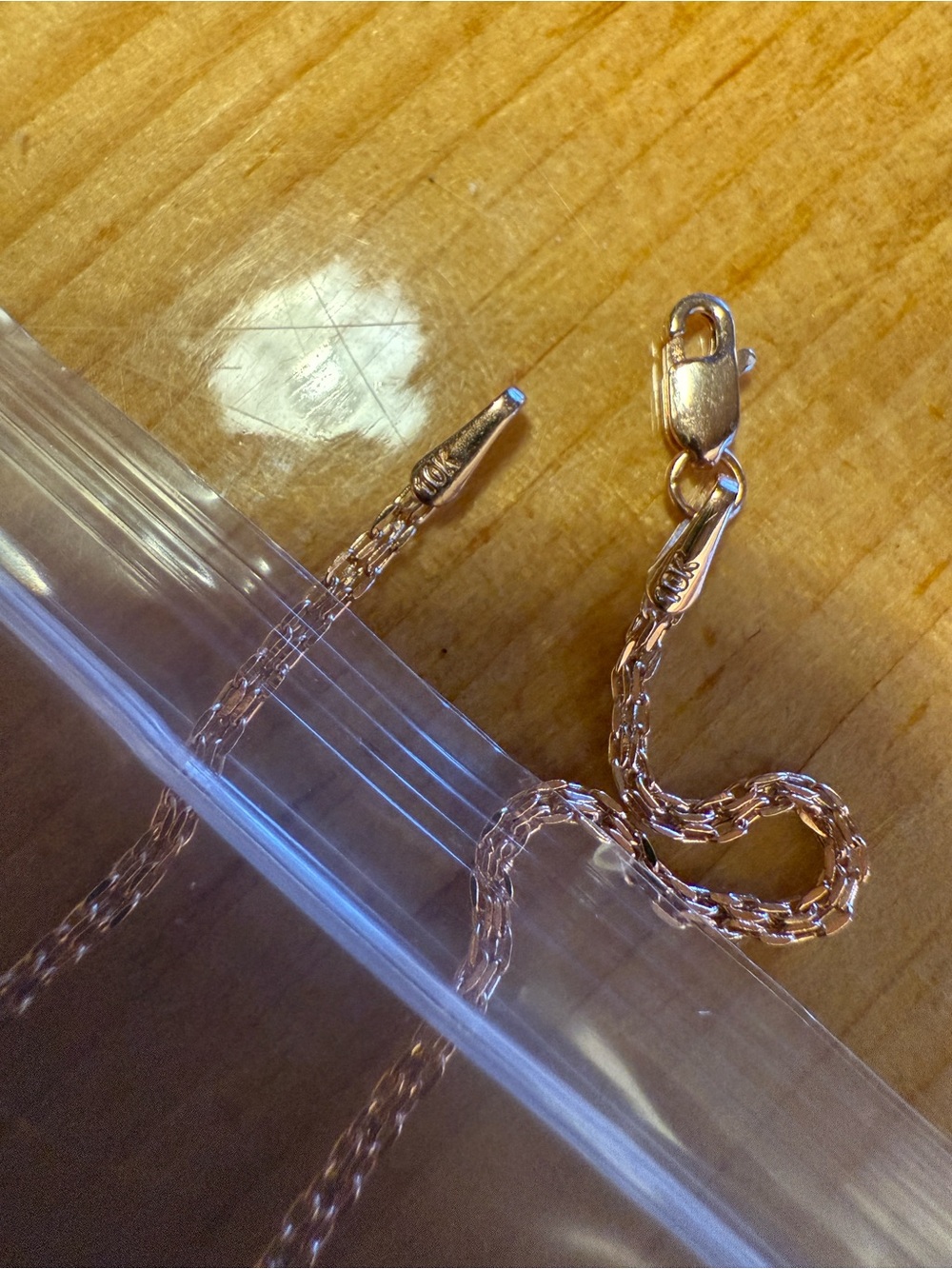 10k solid Rose Gold Bizmarck Link Necklace 18”